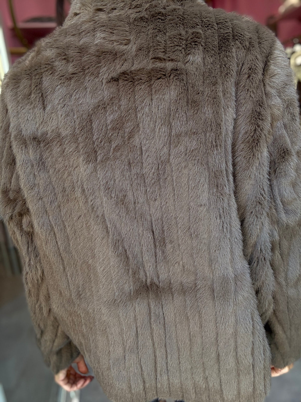 Eco Pelliccia Marrone Zip