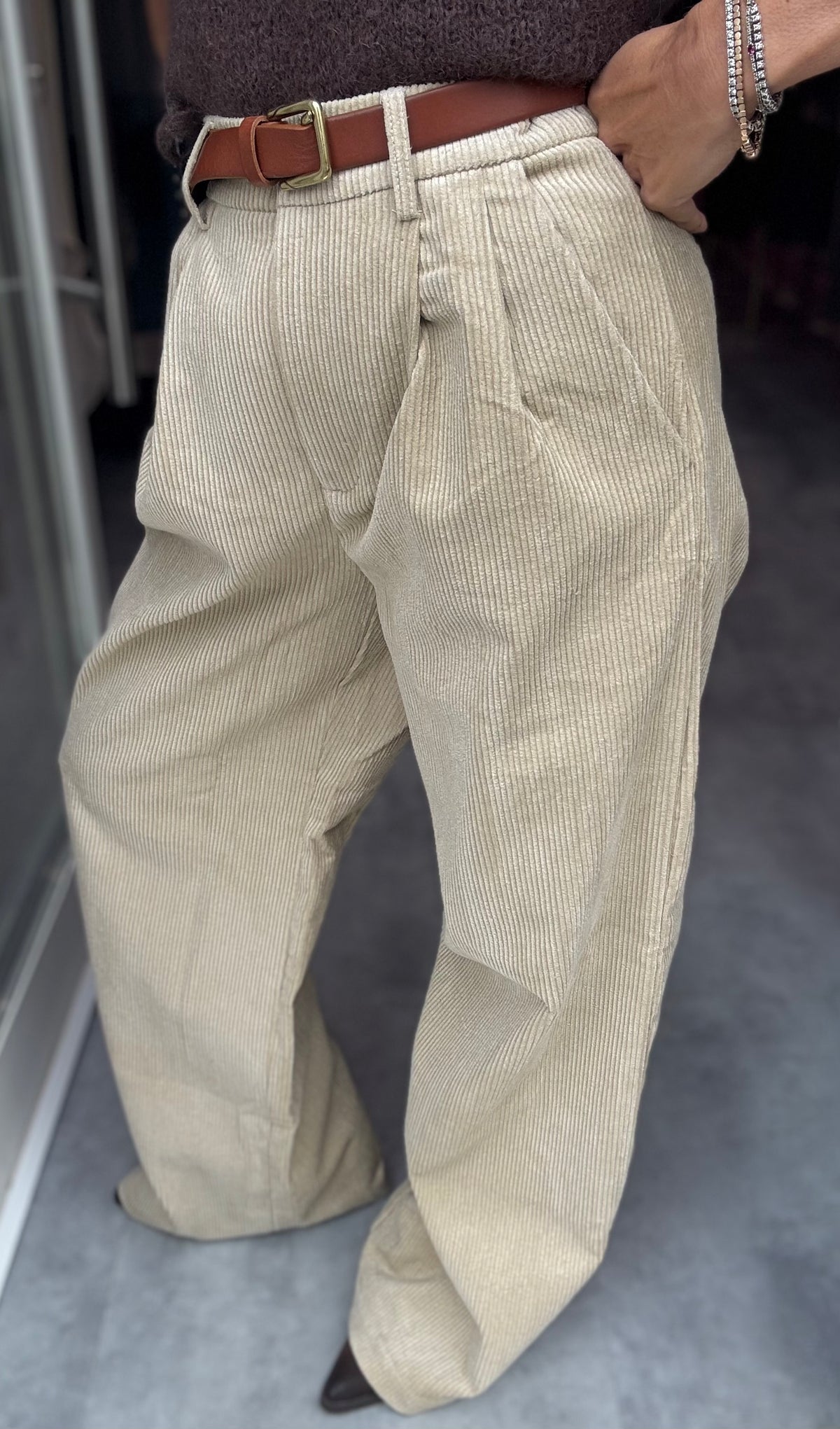 Pantalone Velluto Sabbia
