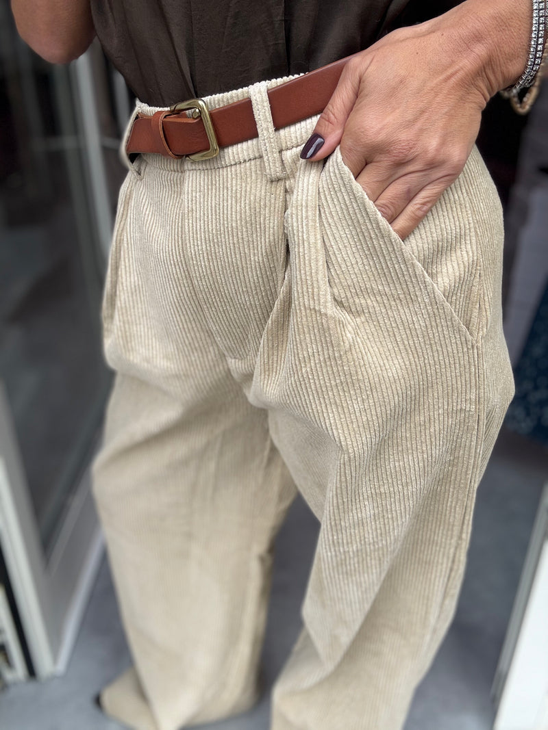 Pantalone Velluto Sabbia