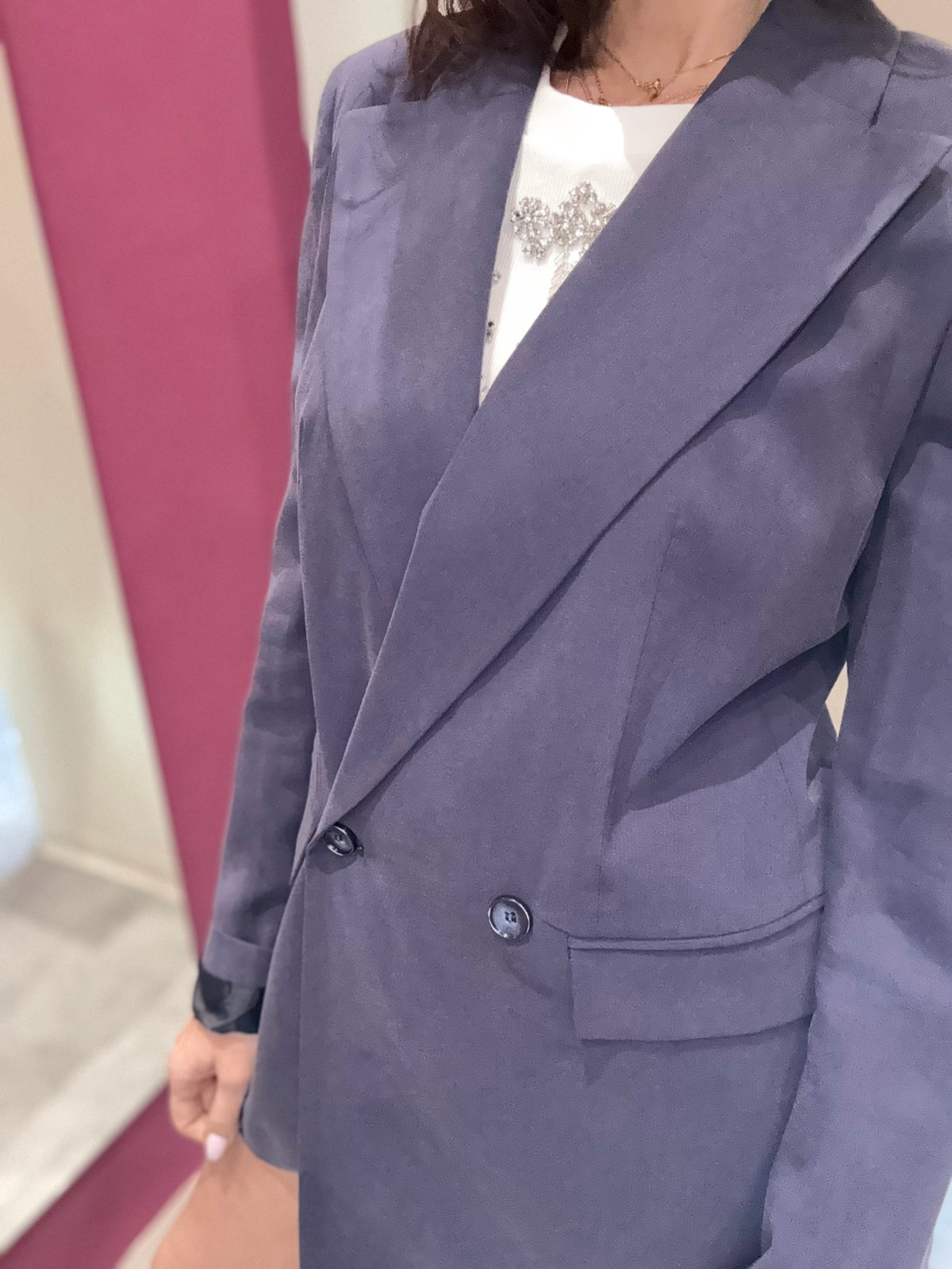 Blazer Blu Opaco Doppiopetto KARLEK