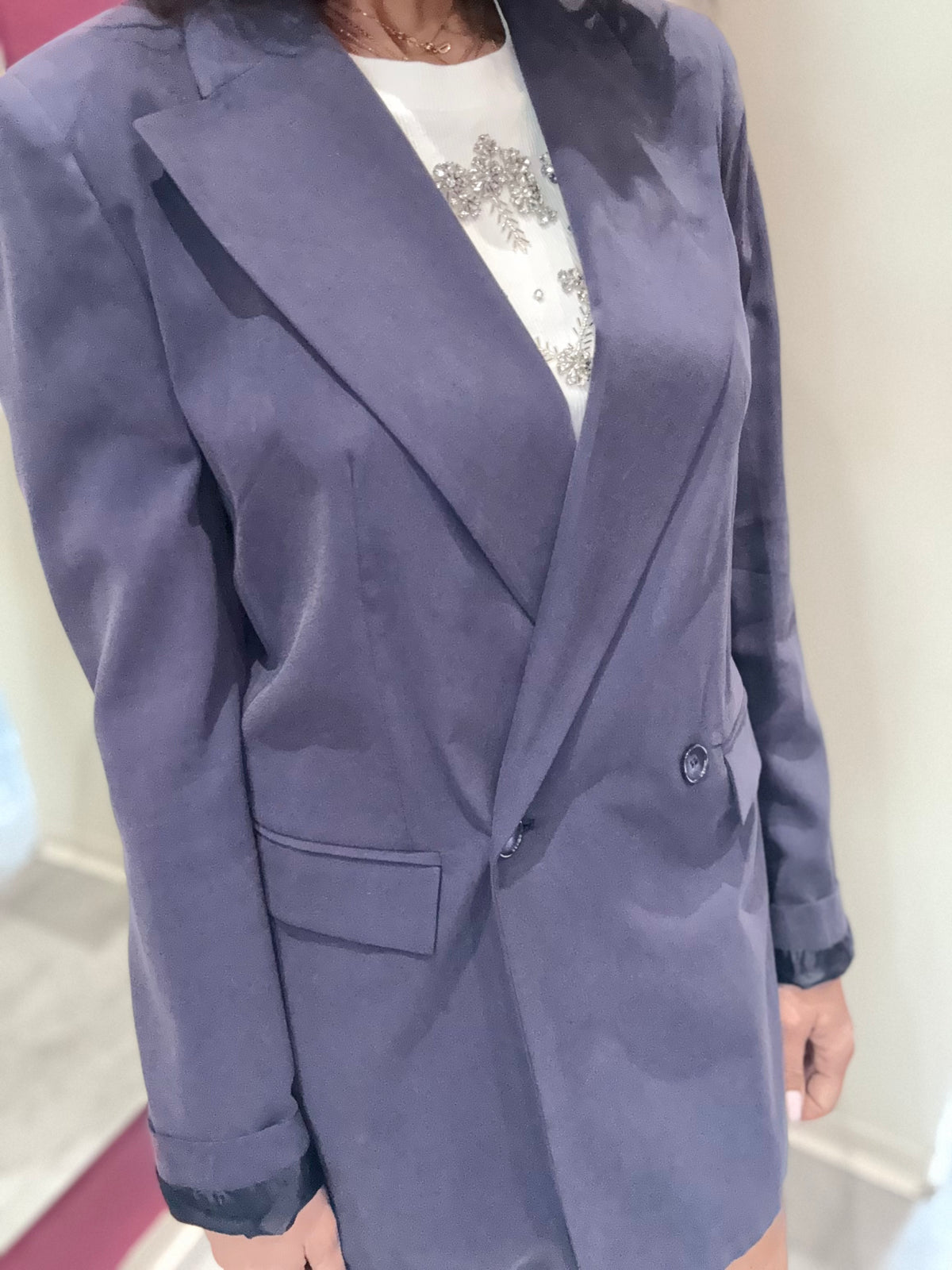 Blazer Blu Opaco Doppiopetto KARLEK
