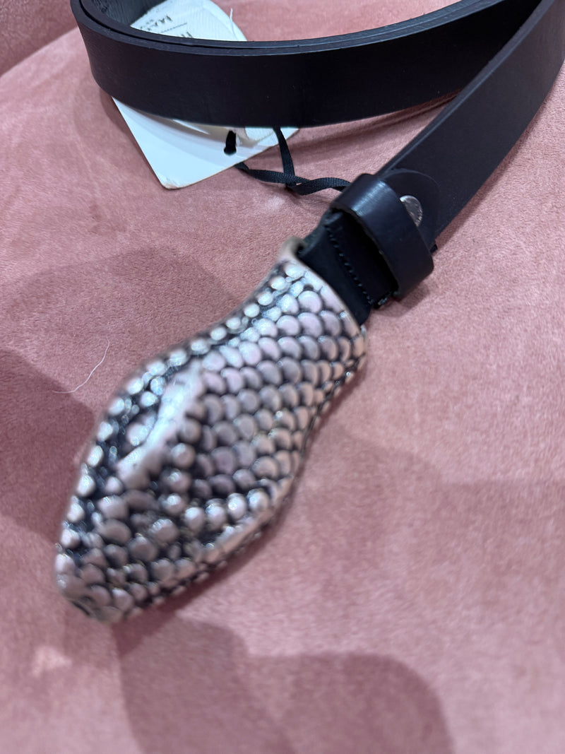 Cintura Serpente Nero Pelle