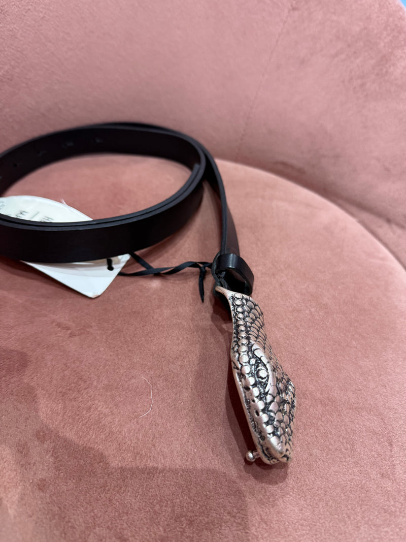 Cintura Serpente Nero Pelle
