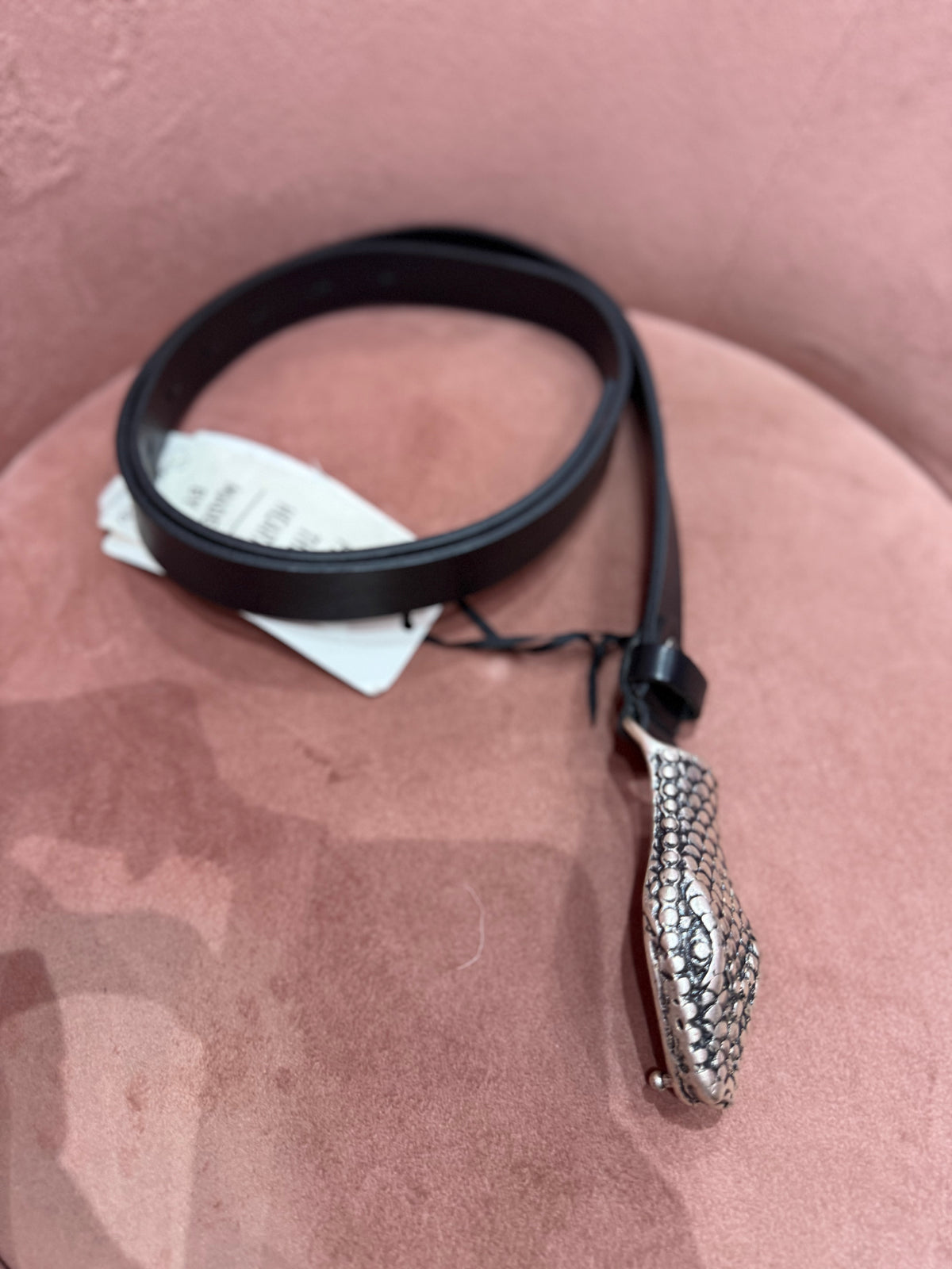 Cintura Serpente Nero Pelle