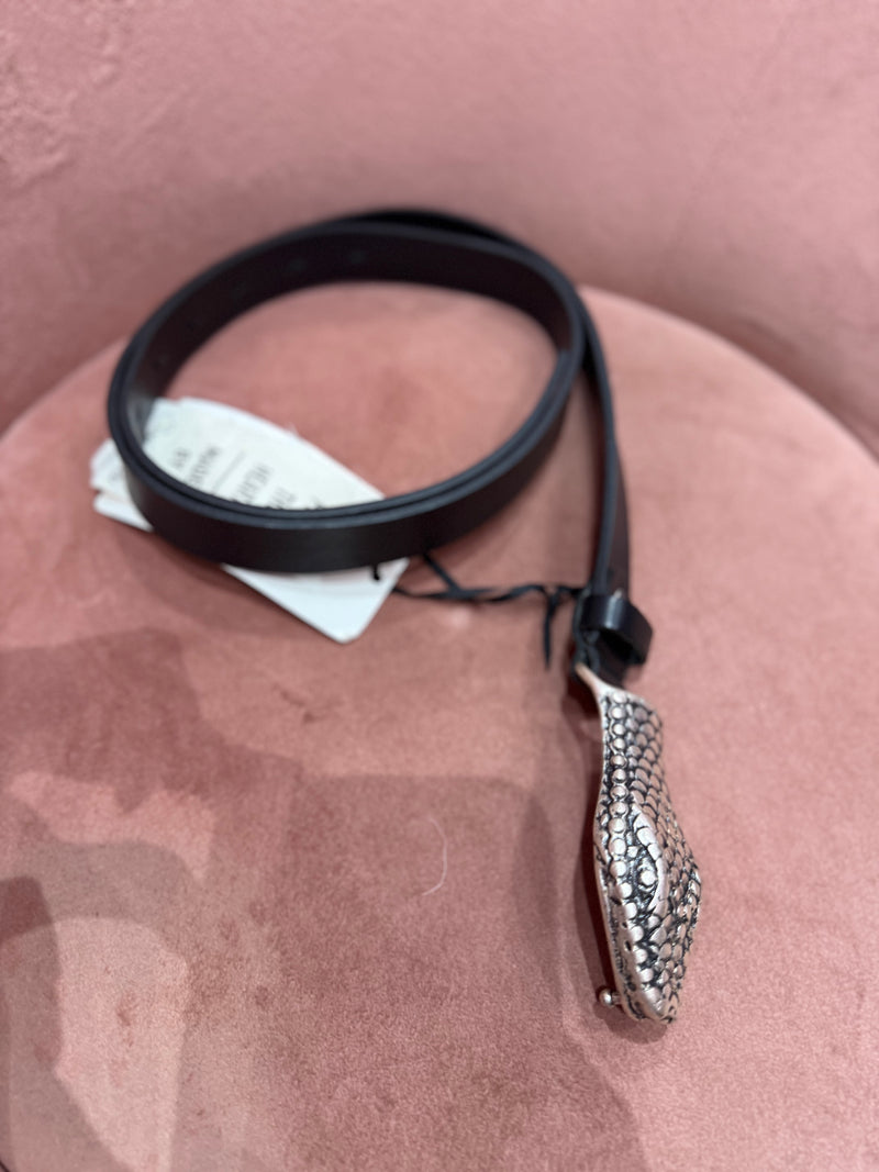 Cintura Serpente Nero Pelle
