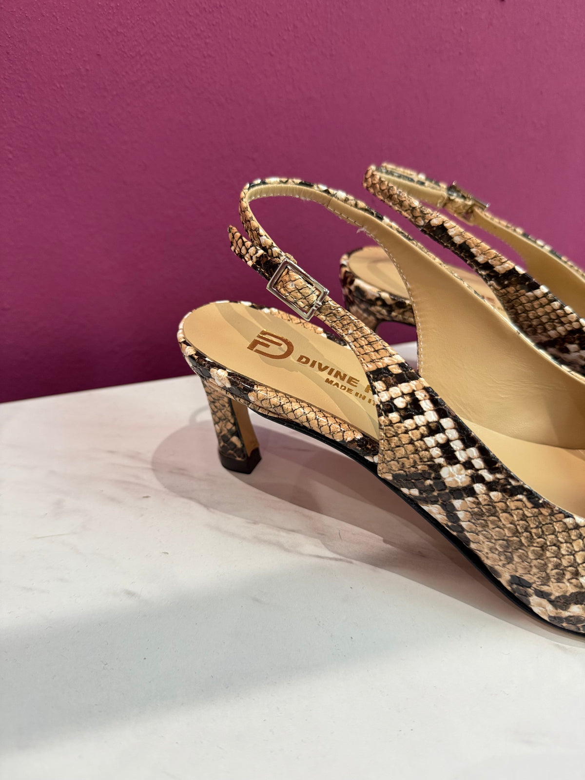 Slingback Stampa Pitone Roccia DIVINE FOLLIE
