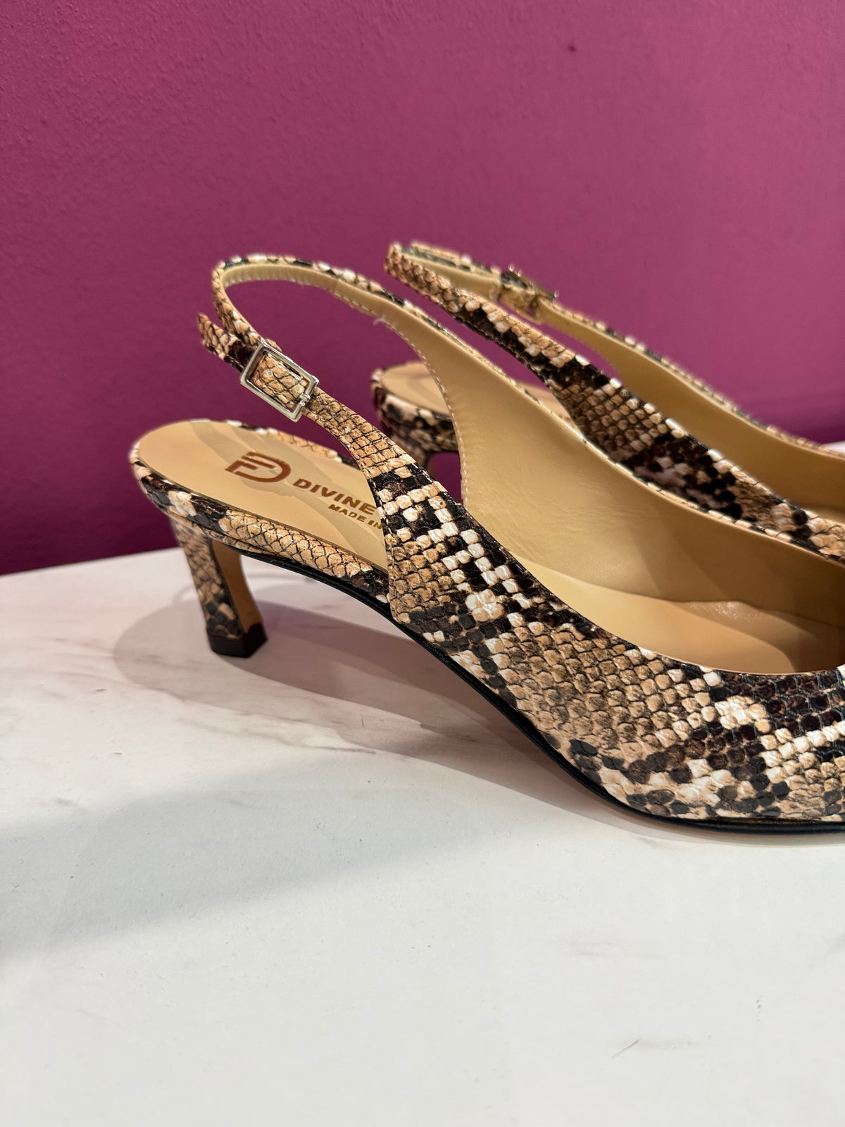 Slingback Stampa Pitone Roccia DIVINE FOLLIE