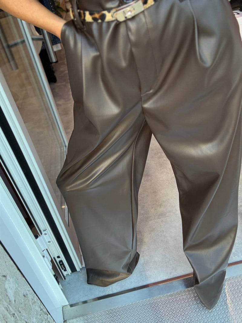 Pantalone Cioccolato Ecopelle