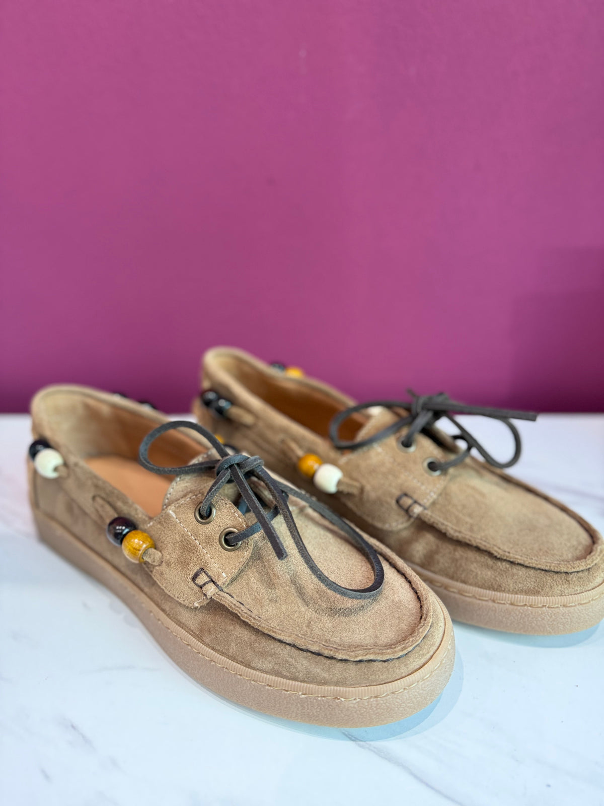 Mocassino CAMOSCIO Caramello Barca DIVINE FOLLIE