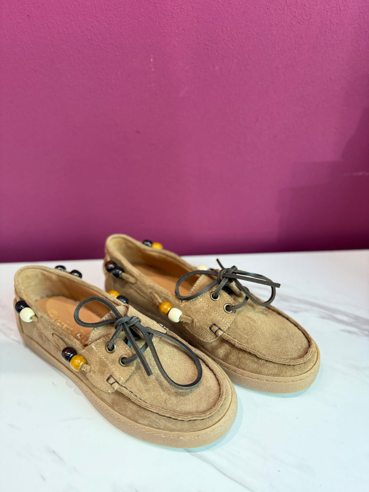 Mocassino CAMOSCIO Caramello Barca DIVINE FOLLIE