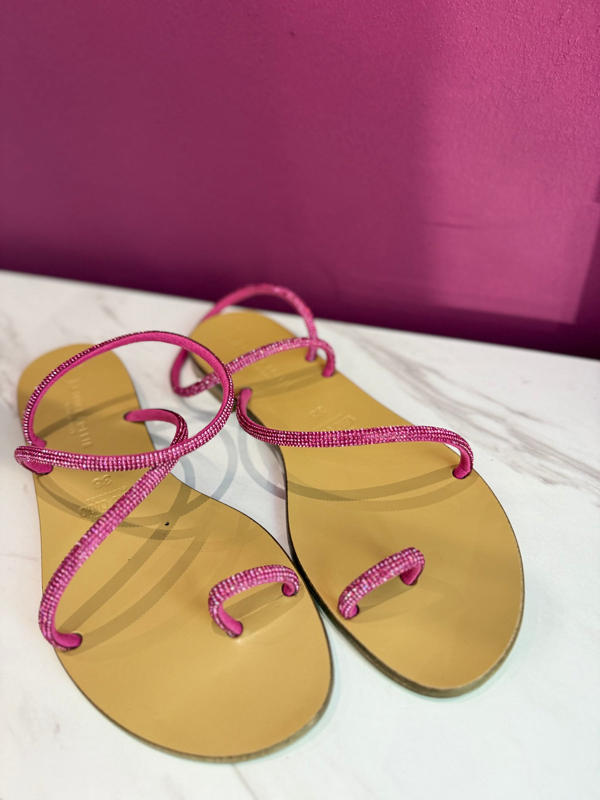 Sandalo Gioiello Pelle  FUXIA DIVINE FOLLIE