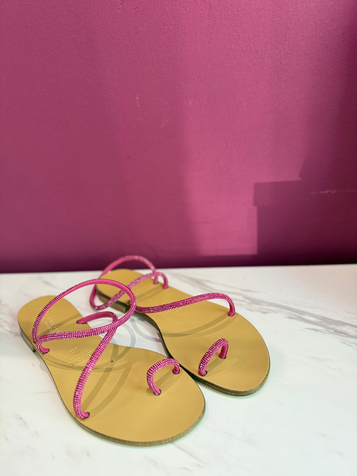 Sandalo Gioiello Pelle  FUXIA DIVINE FOLLIE