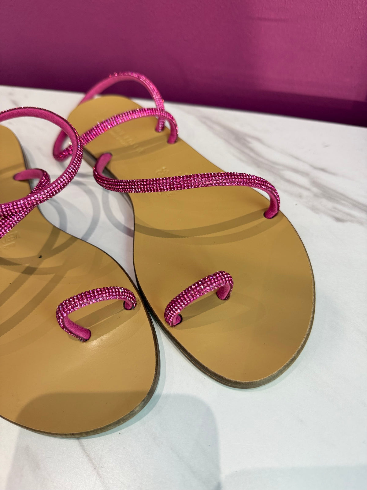 Sandalo Gioiello Pelle  FUXIA DIVINE FOLLIE