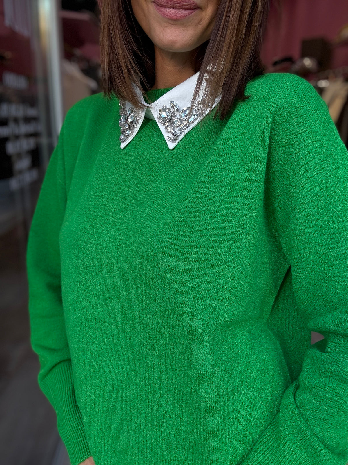 Maglia Verde Con Colletto