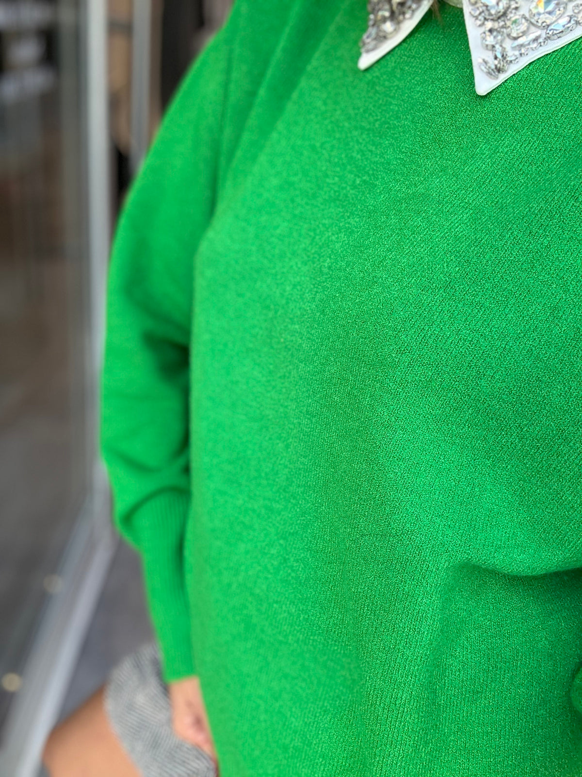 Maglia Verde Con Colletto
