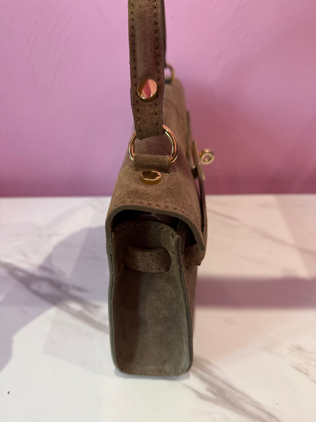 KELLY RETTANGOLARE CAMOSCIO TORTORA