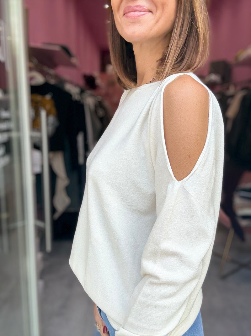 MAGLIA BIANCA CUT OUT