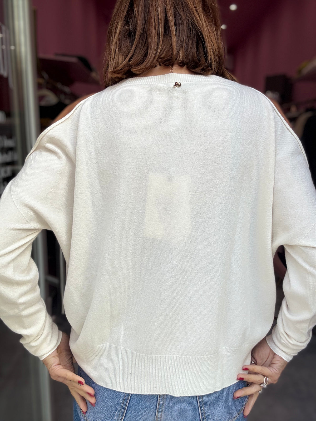 MAGLIA BIANCA CUT OUT