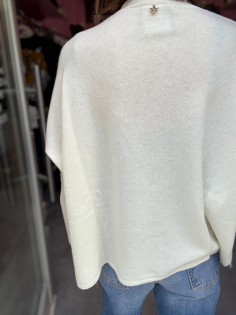 Maglia Bianca Collo Alto