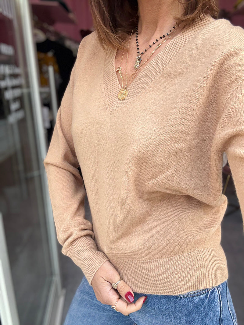 Maglia Cammello Scollo V