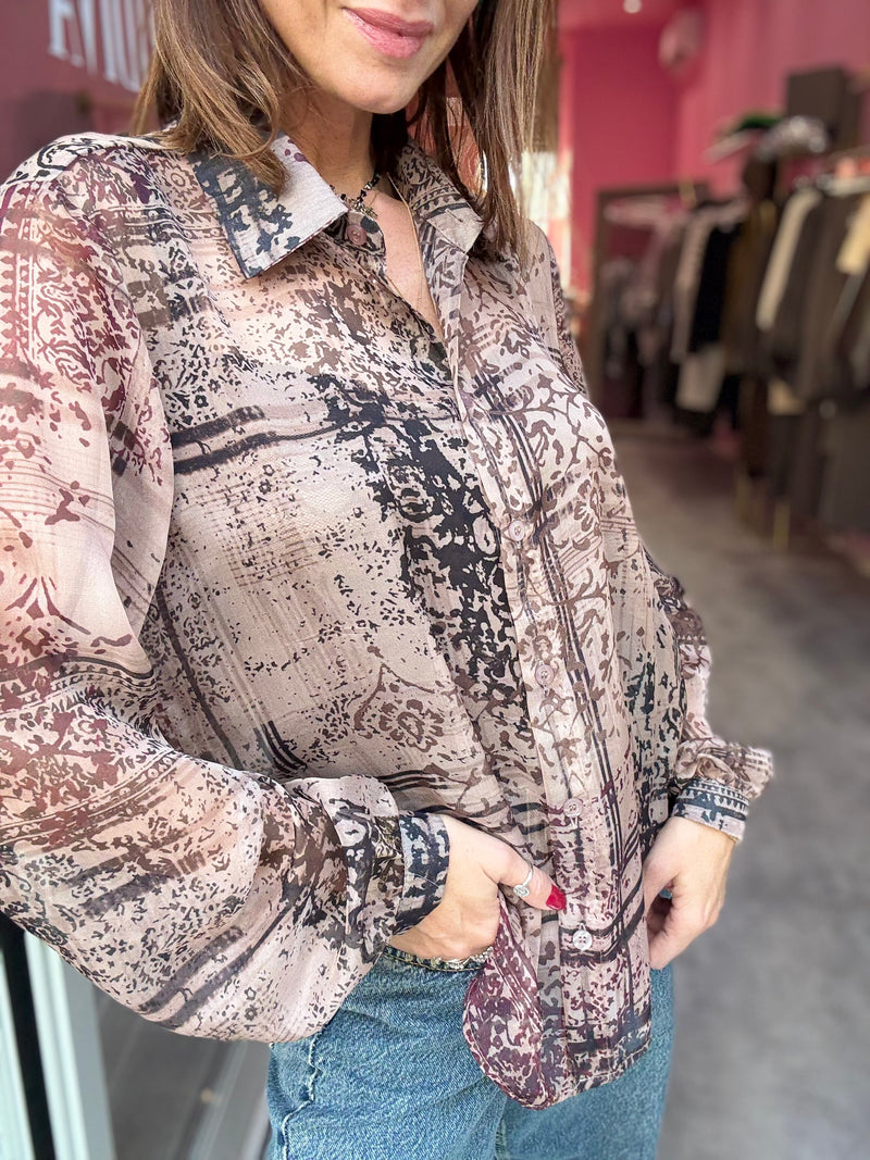 Blusa Vino Stampata