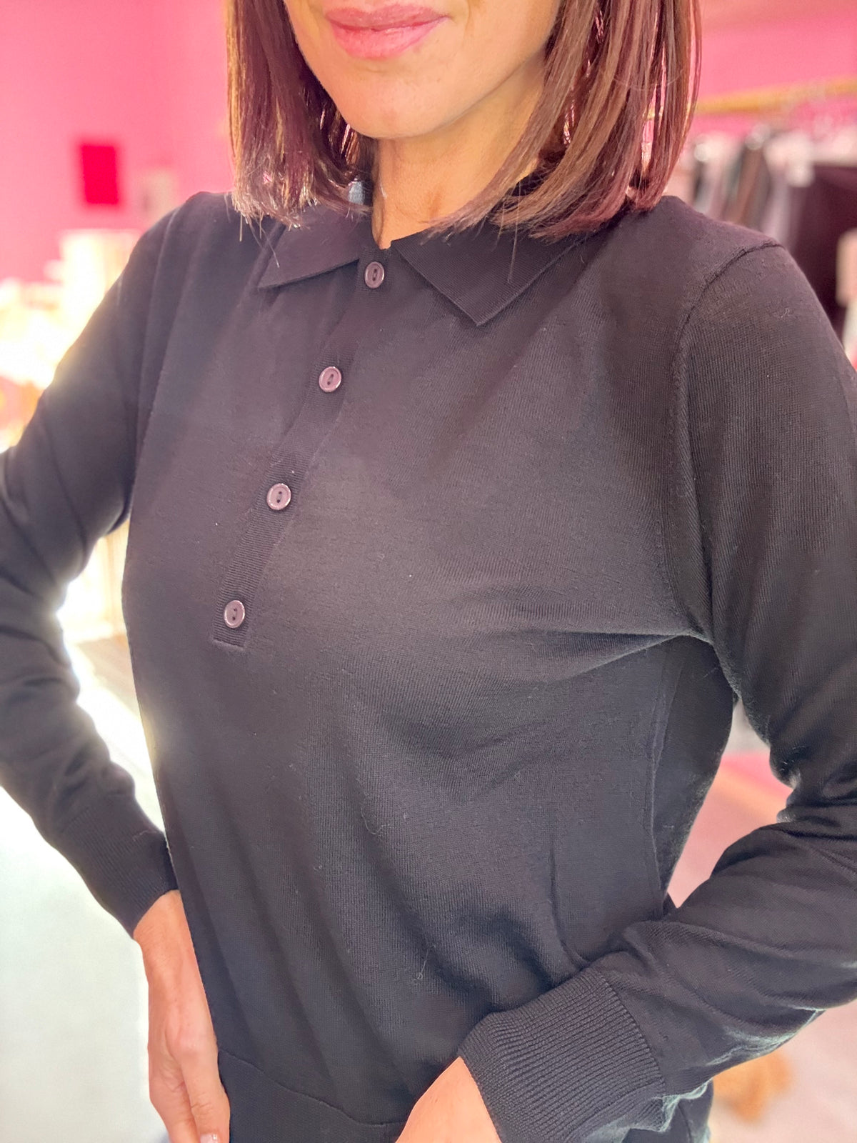 POLO NERA MERINOS TENSIONE IN