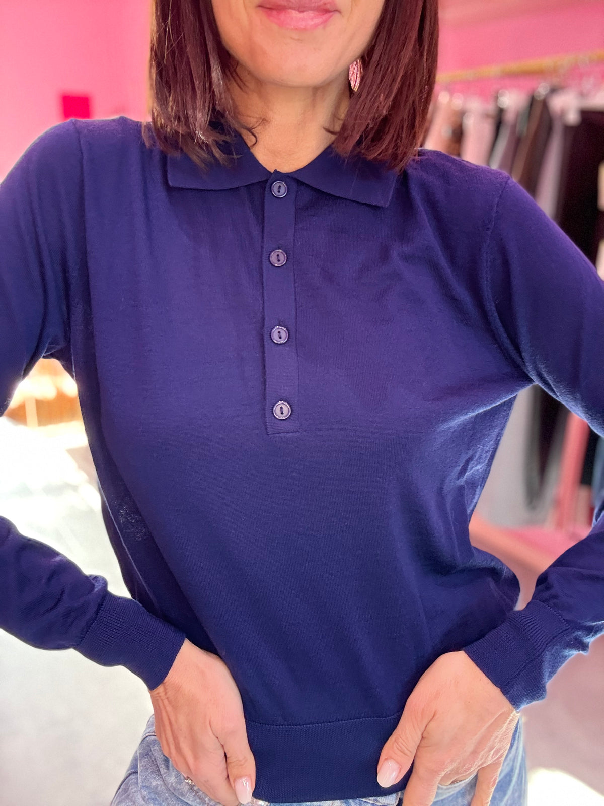 POLO BLU MERINOS TENSIONE IN