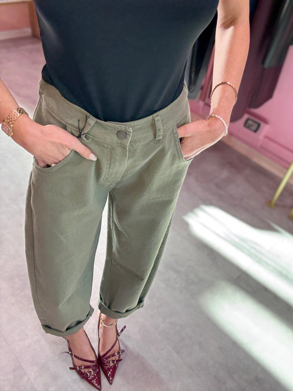 PANTALONE ROSMARINO TENSIONE IN