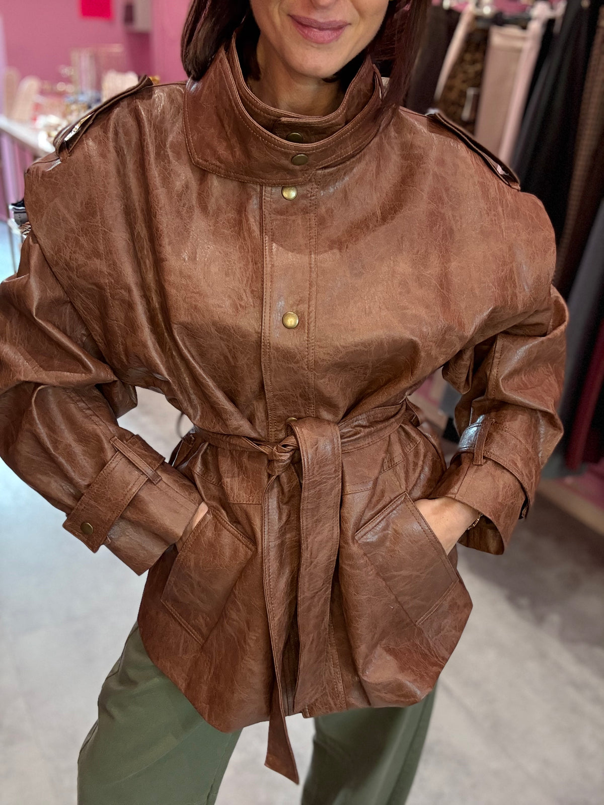 Giacca Marant Tabacco Ecopelle TENSIONE IN