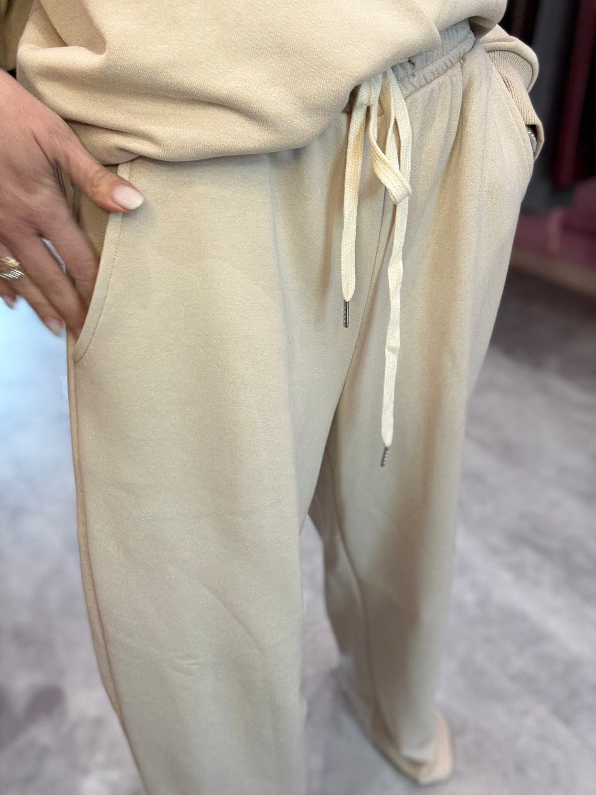 Pantalone Felpa Beige Tensione In