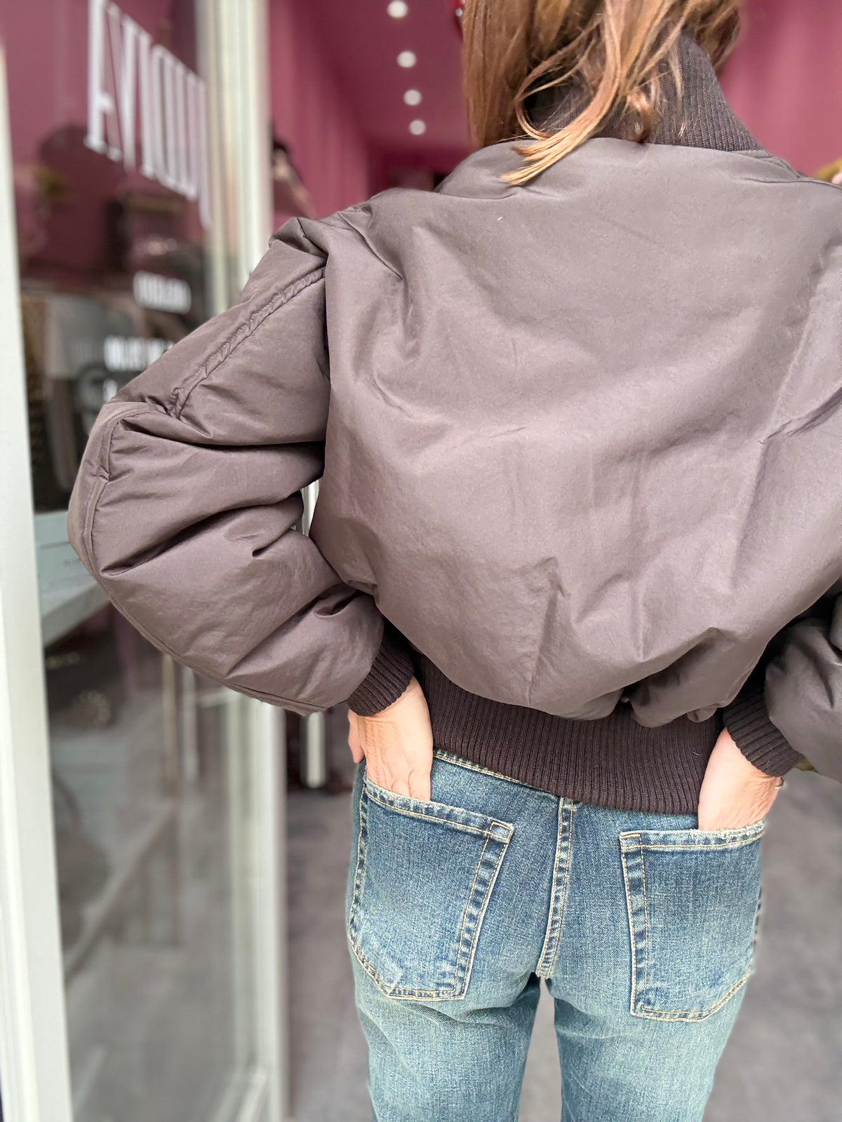 Bomber Cioccolato Cropped