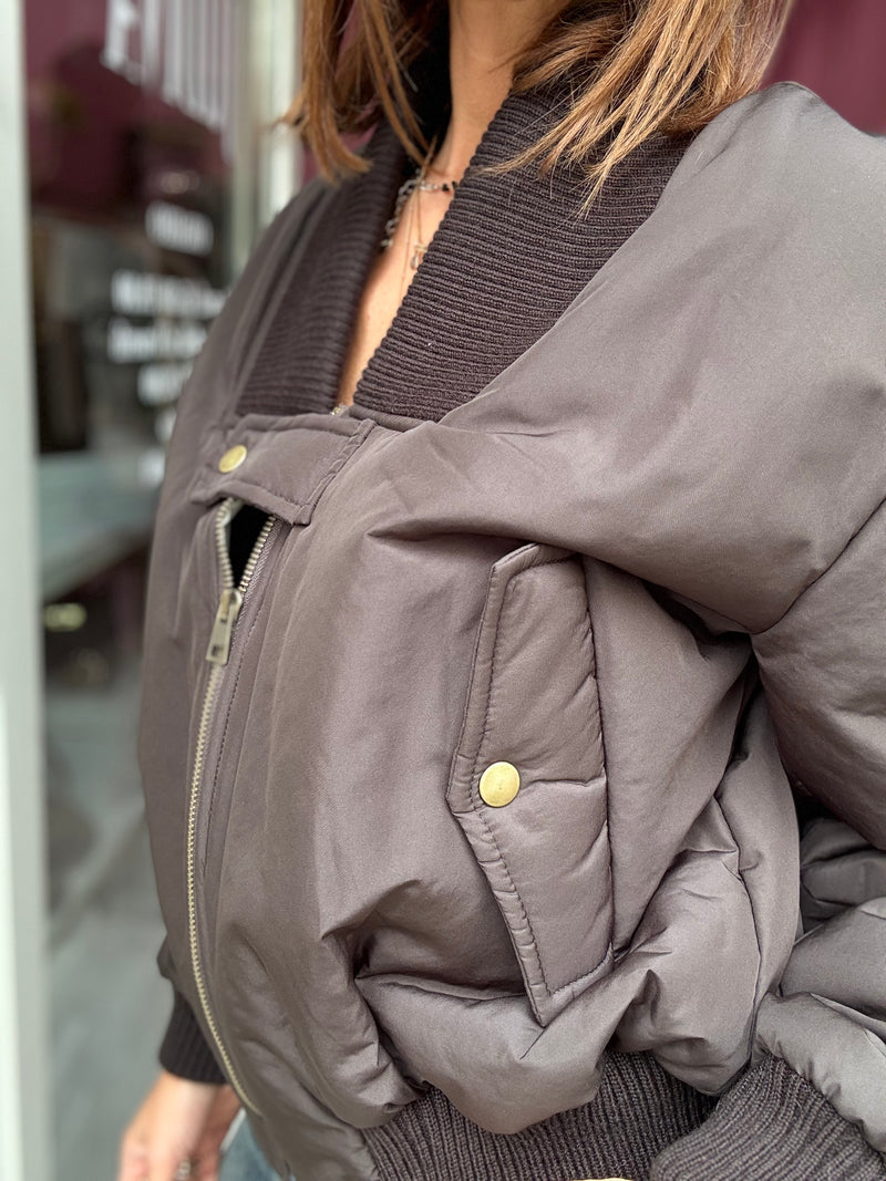 Bomber Cioccolato Cropped