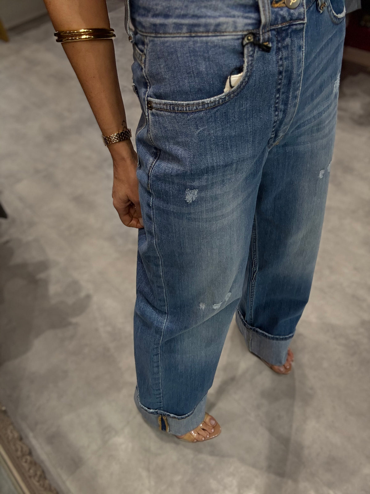 Jeans Gamba Dritta Risvolto