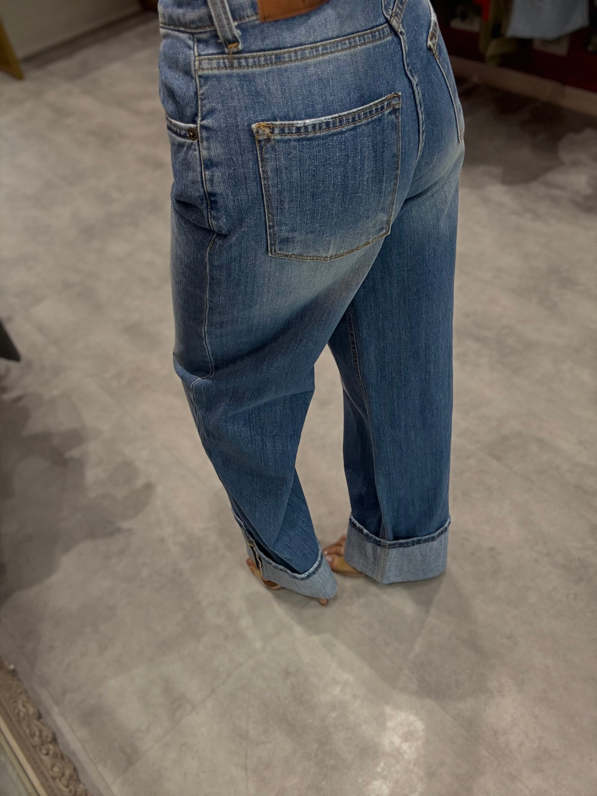 Jeans Gamba Dritta Risvolto