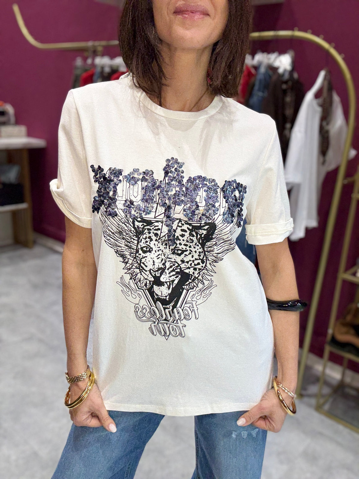 T-shirt Bianca Tigre Philia Loft