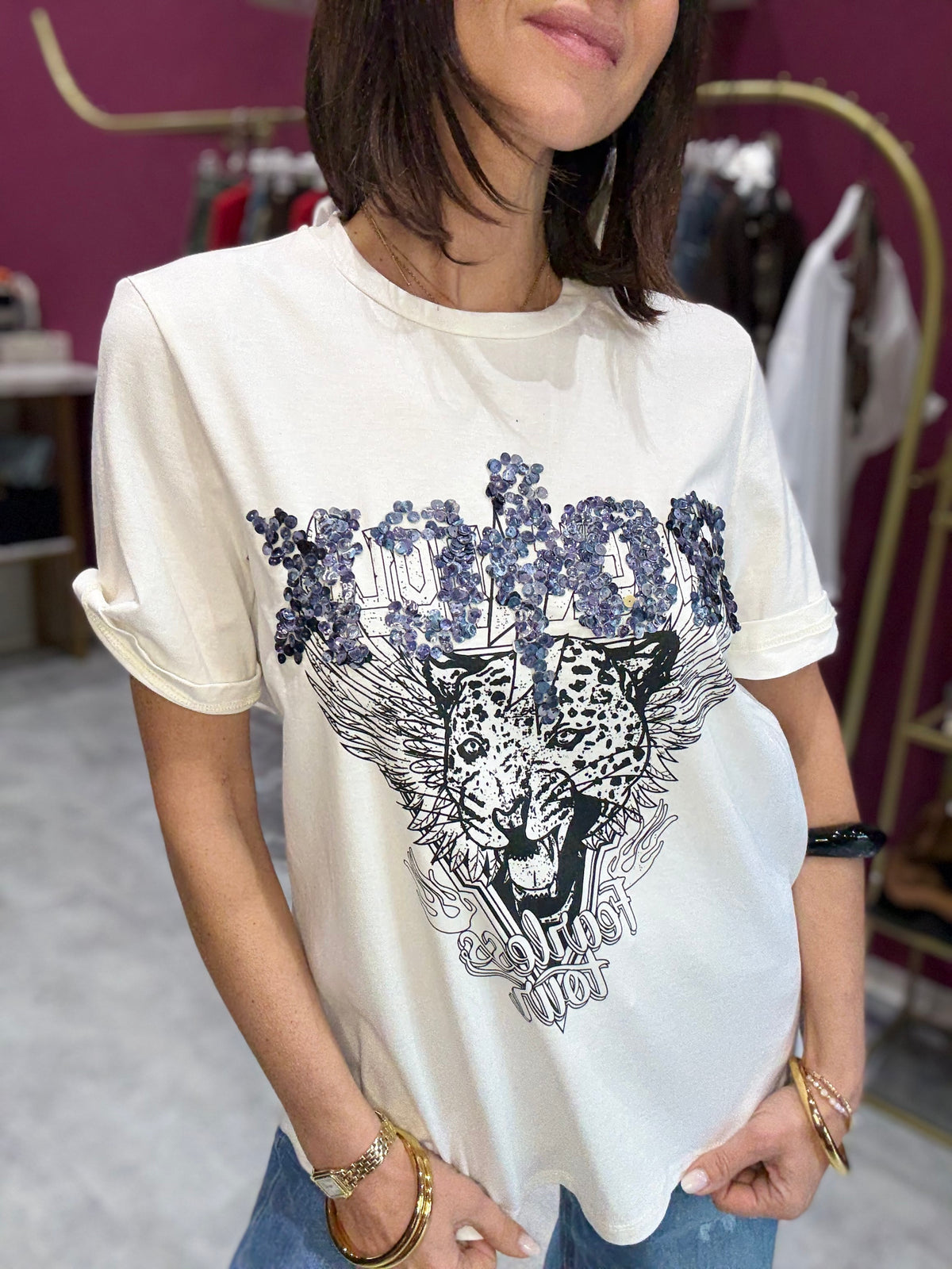 T-shirt Bianca Tigre Philia Loft