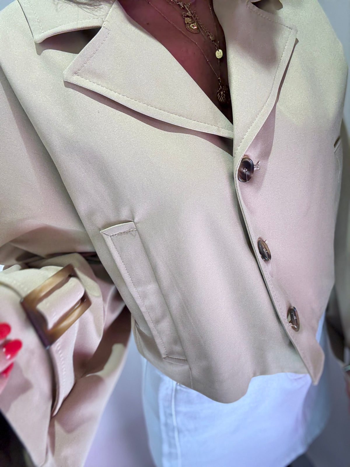 Trench Cropped Cammello HAVEONE