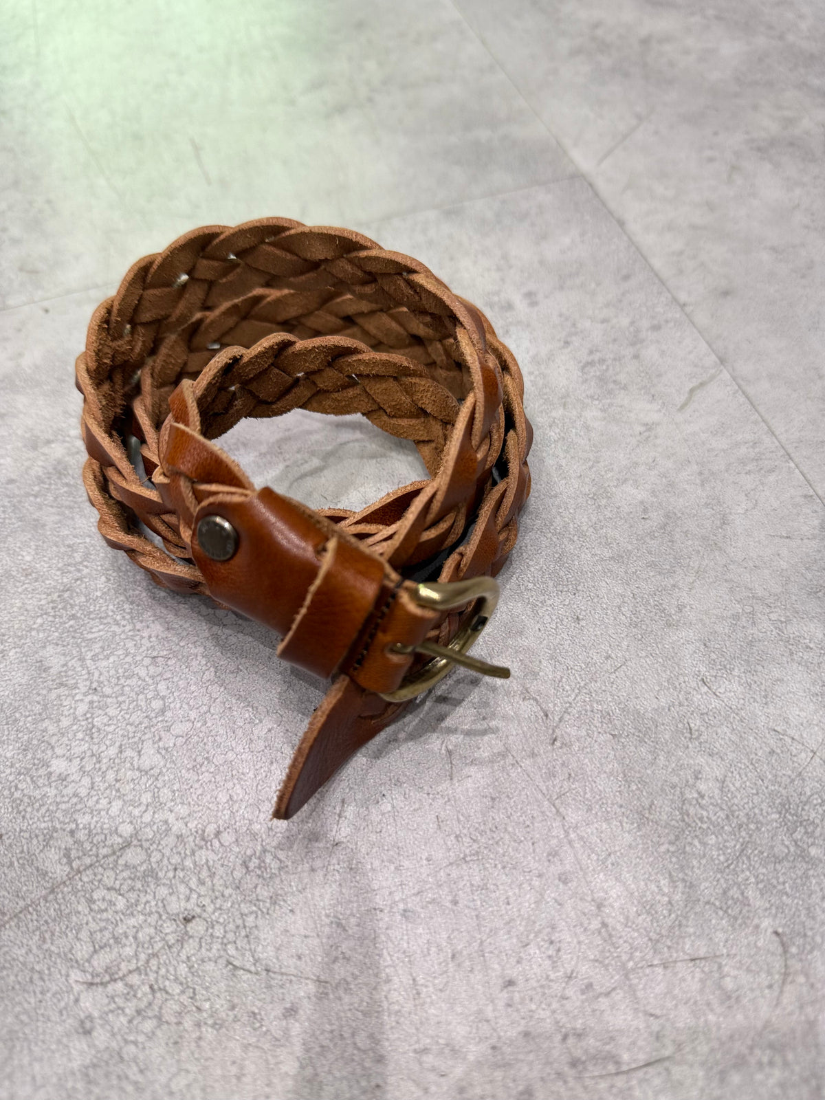 Cintura vera pelle intrecciata cuoio PHILIA LOFT