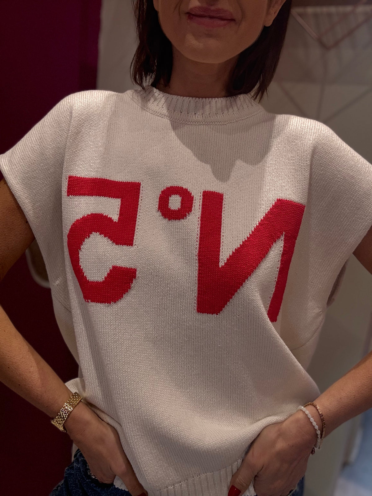 Gilet Bianco Corallo Tensione In