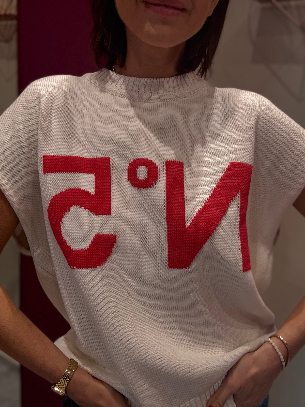 Gilet Bianco Corallo Tensione In