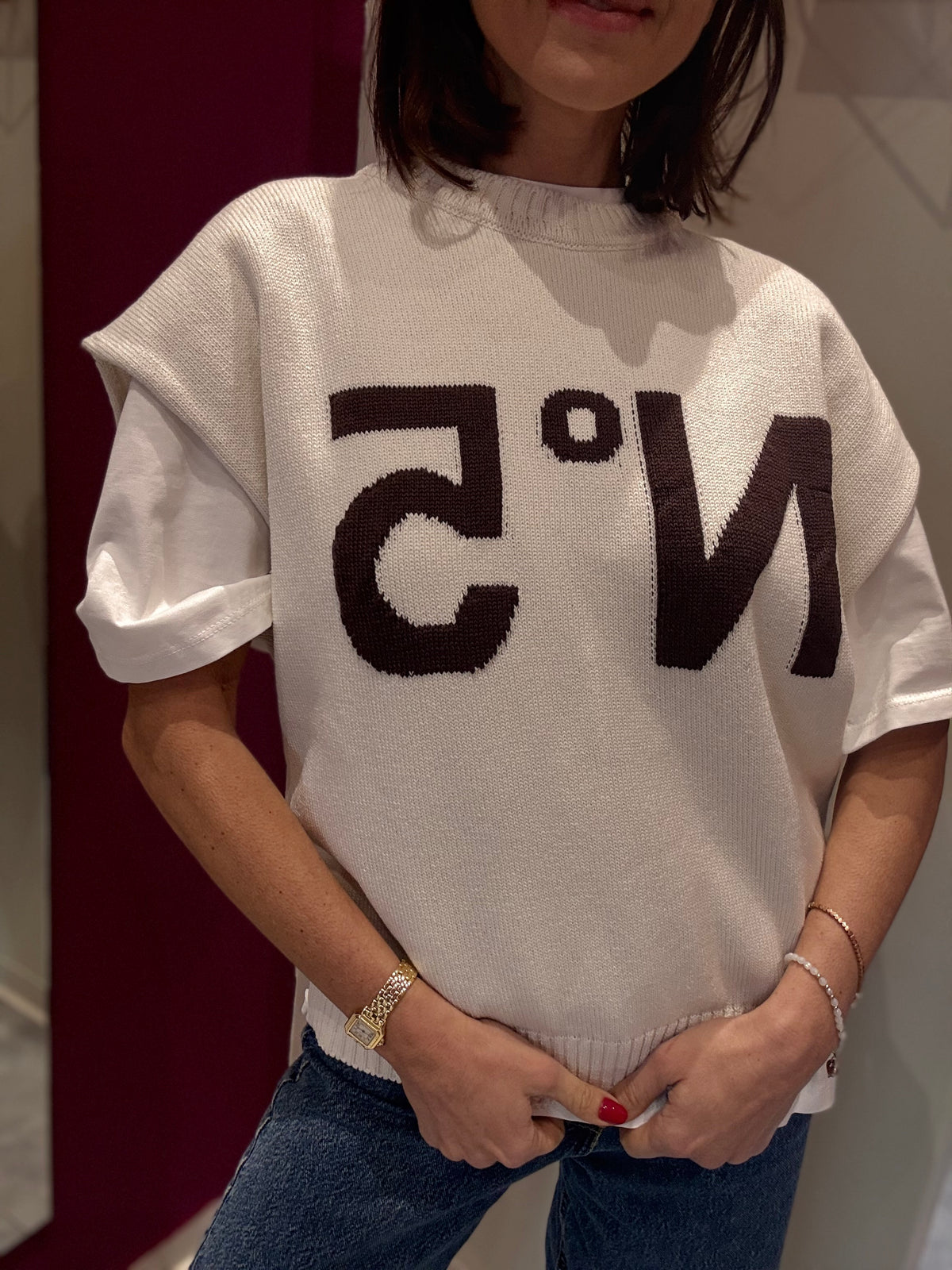 Gilet Bianco Moro N5 Tensione in