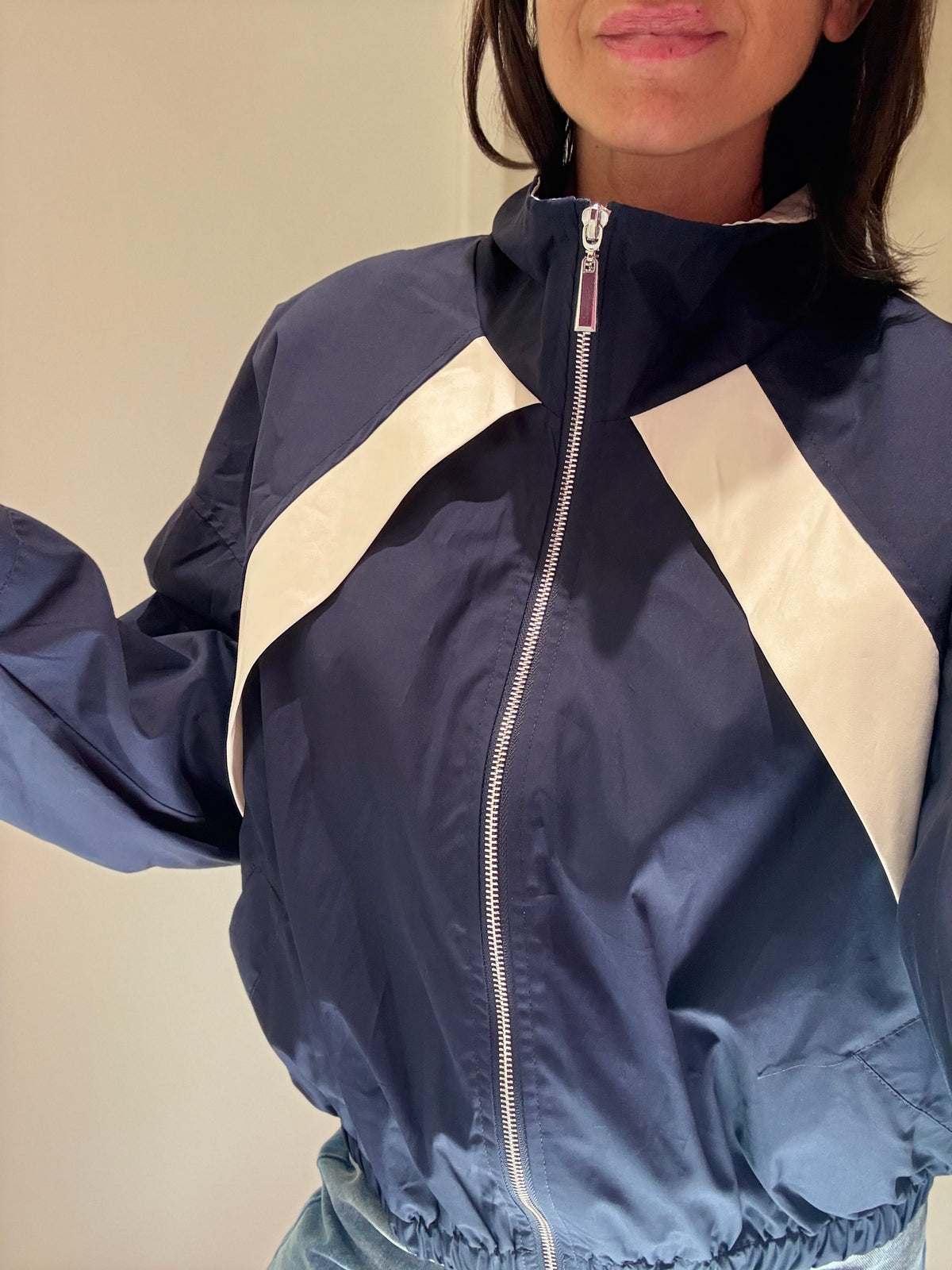 Bomber Cotone Blu Bianco HAVEONE