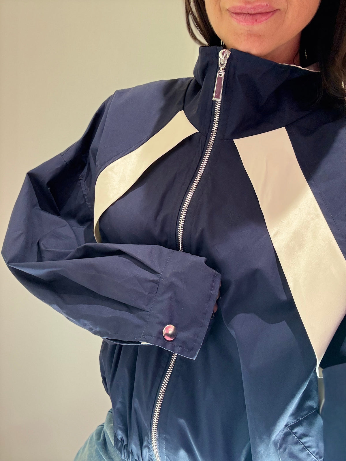 Bomber Cotone Blu Bianco HAVEONE