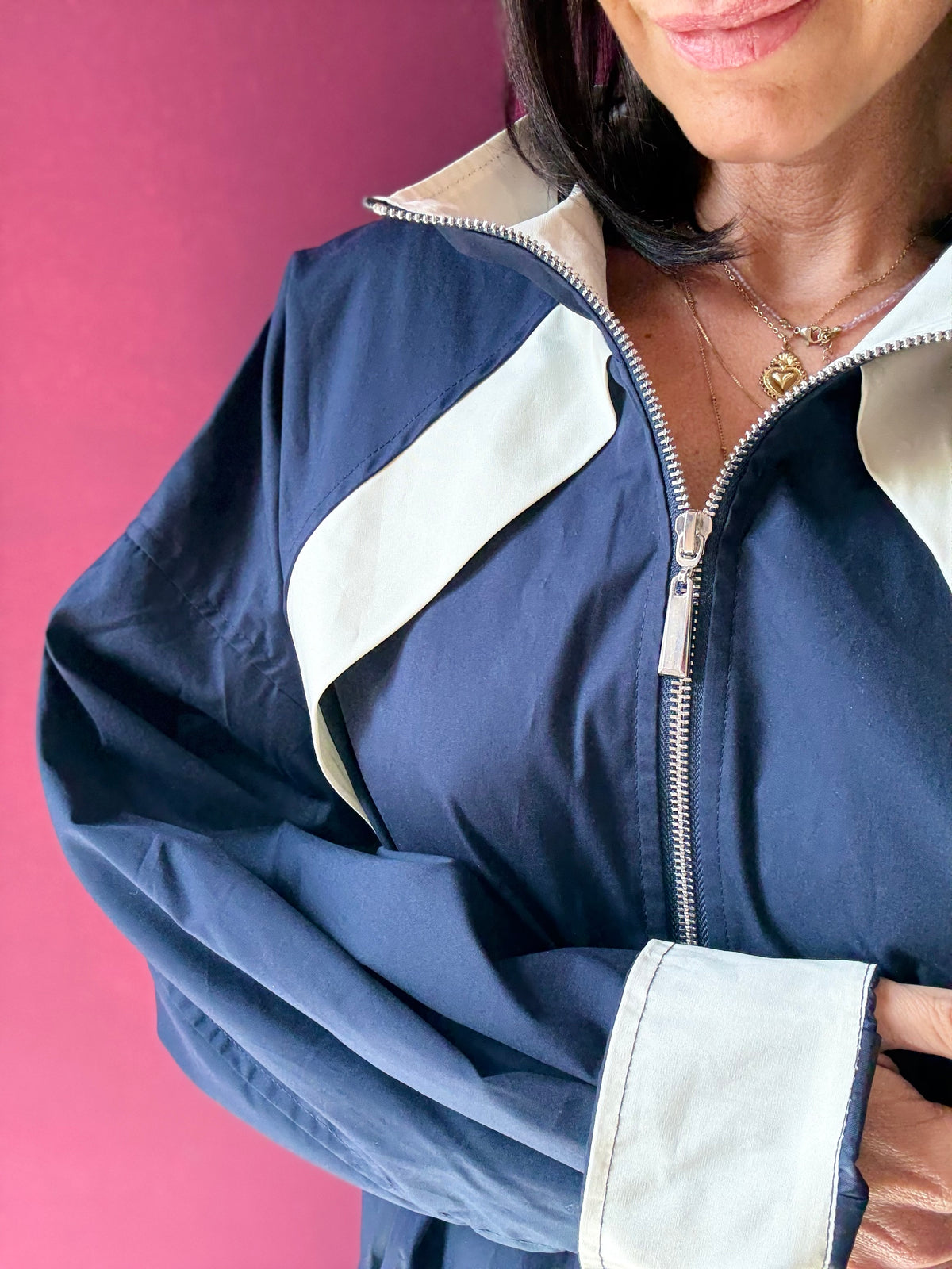 Bomber Cotone Blu Bianco HAVEONE