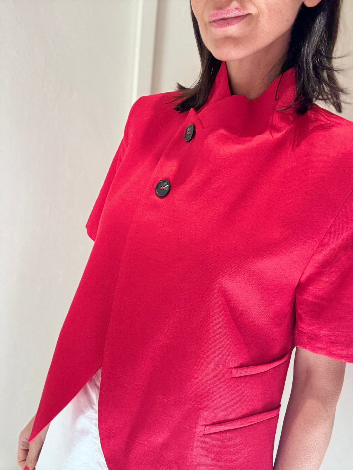 Blazer Manica Corta Rosso Chiusura Laterale HAVEONE