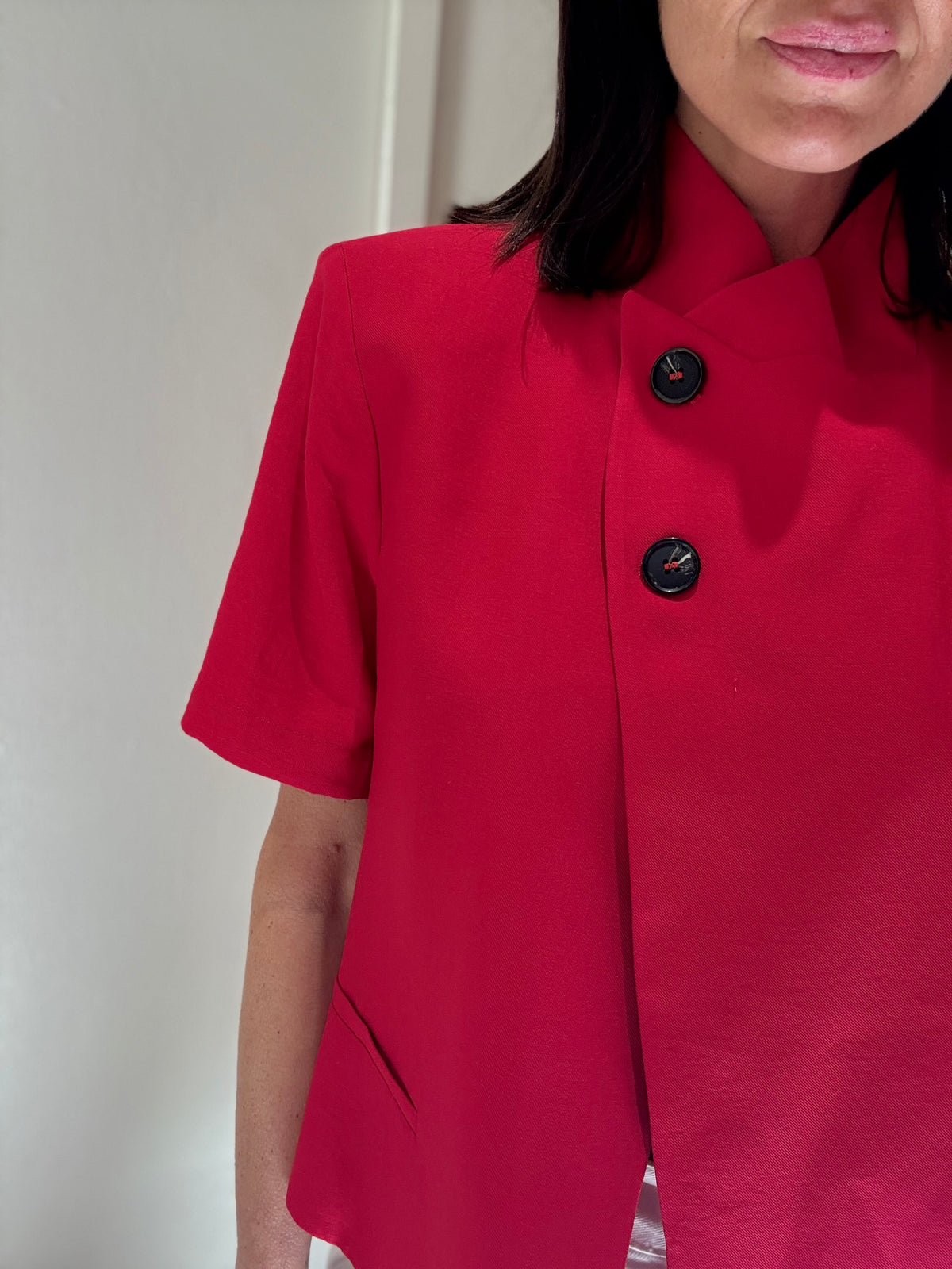 Blazer Manica Corta Rosso Chiusura Laterale HAVEONE