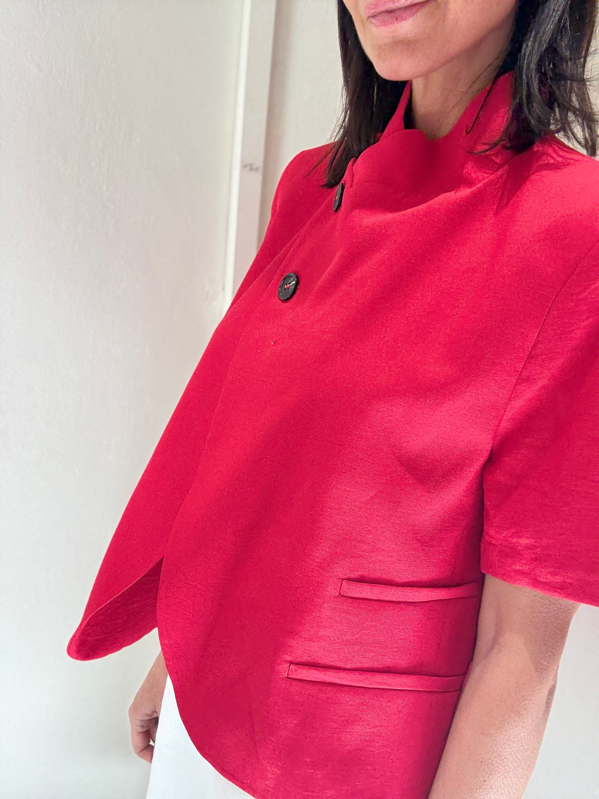 Blazer Manica Corta Rosso Chiusura Laterale HAVEONE