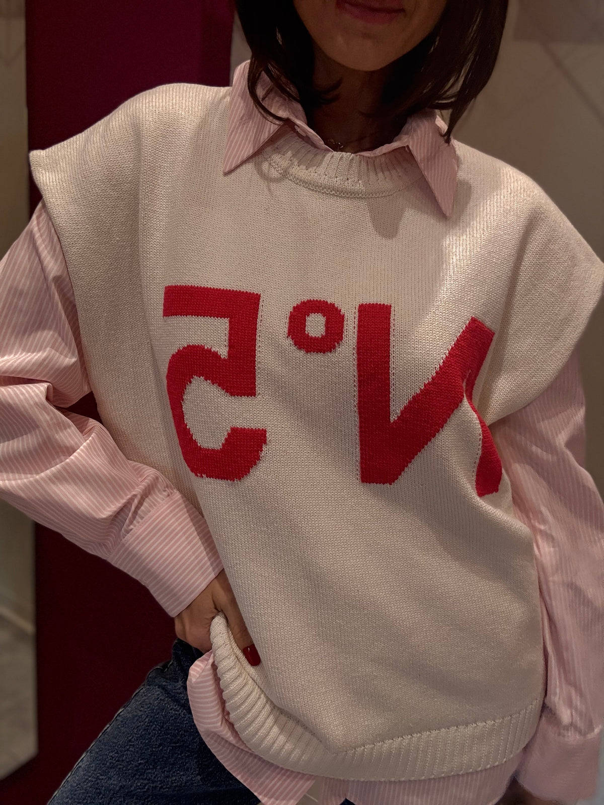 Camicia Righe Bianco&Rosa Tensione In