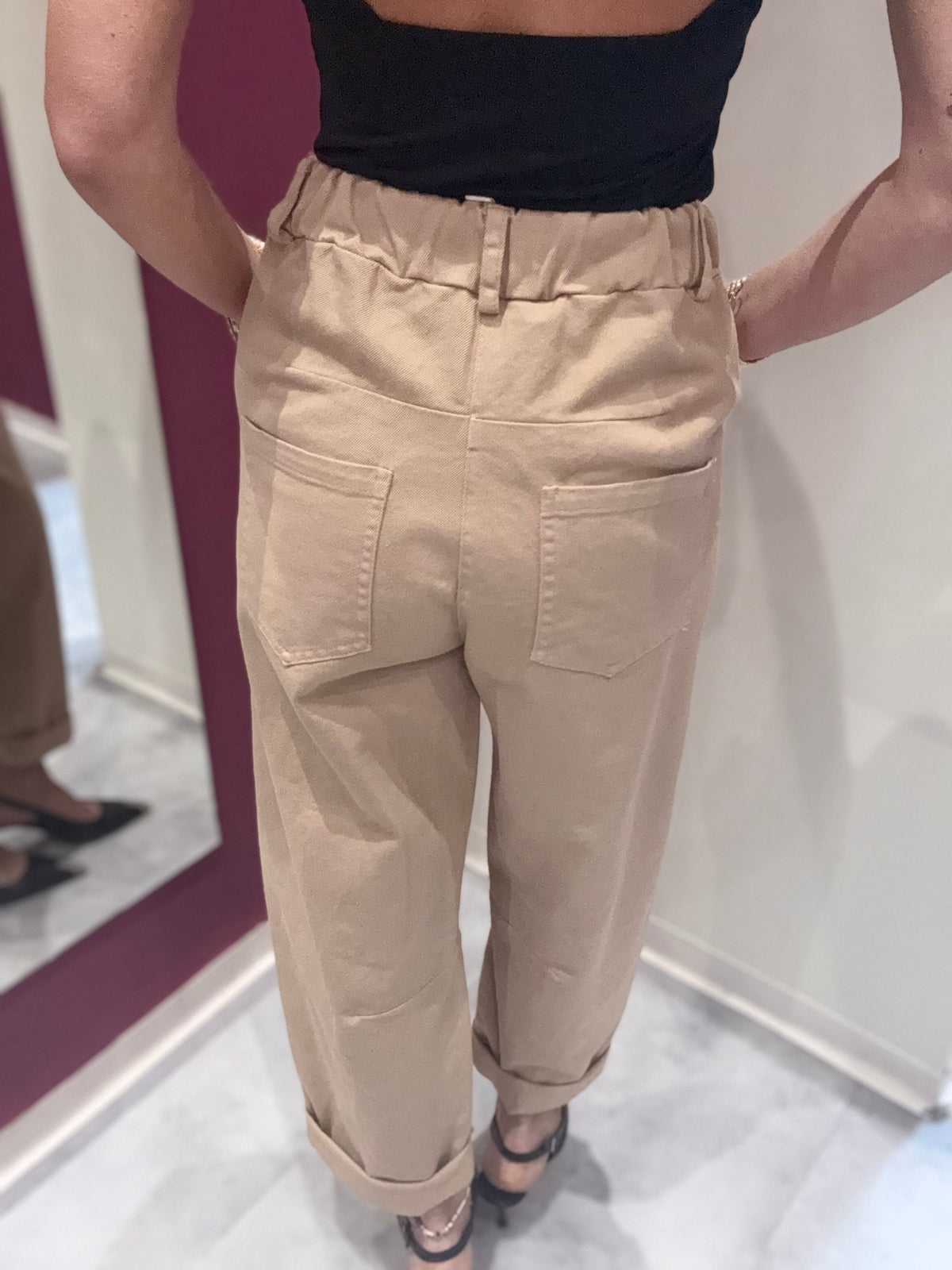 Baggy Pantalone Sabbia Tensione In