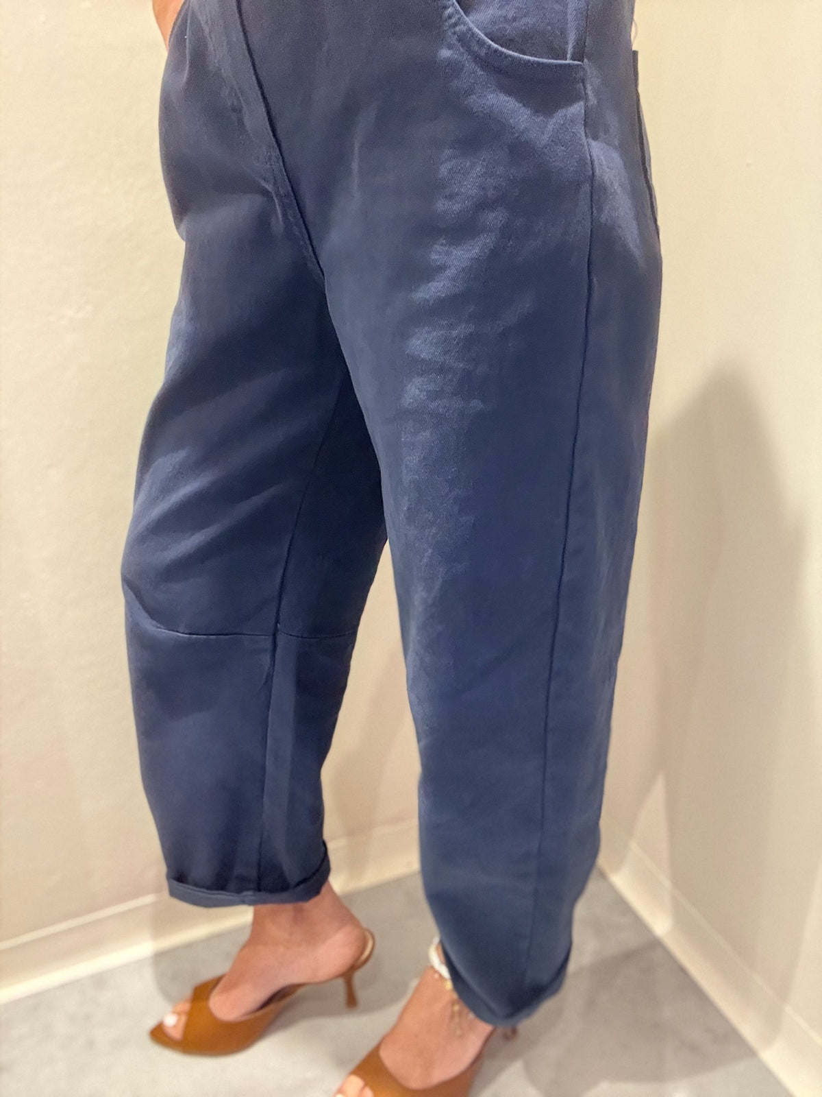 Pantalone Cotone con Cintura  Blu HAVEONE